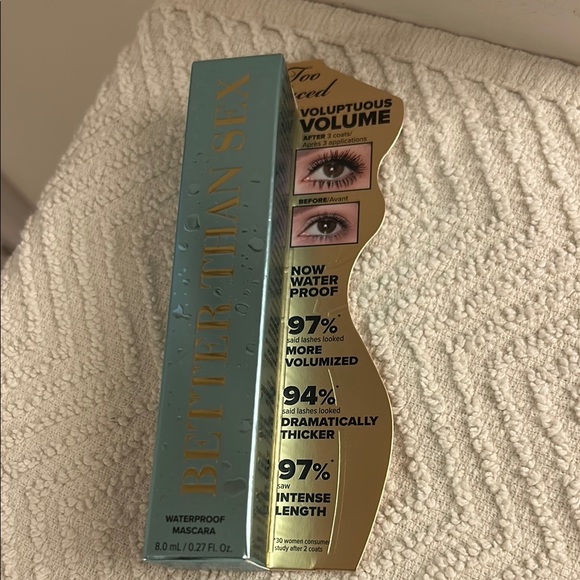 NEW Too Faced Better Than Sex Waterproof Mascara Voluptuous Volume Black 8 oz - Picture 1 of 5